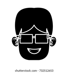 Boy with sunglasses cartoon
