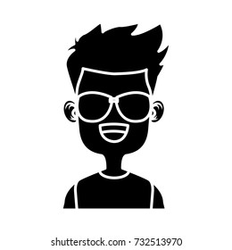 Boy with sunglasses cartoon