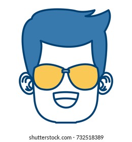 Boy with sunglasses cartoon