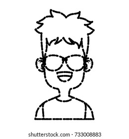 Boy with sunglasses cartoon