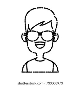 Boy with sunglasses cartoon