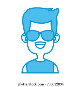 Boy with sunglasses cartoon