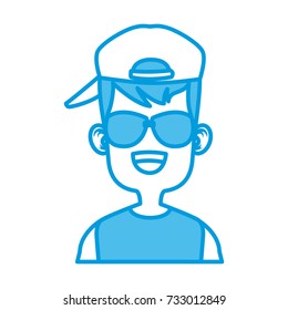 Boy with sunglasses cartoon