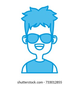 Boy with sunglasses cartoon