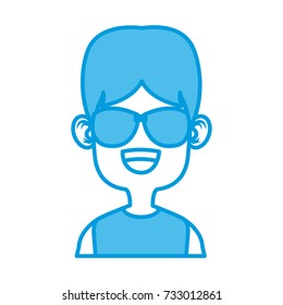 Boy with sunglasses cartoon