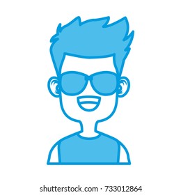 Boy with sunglasses cartoon