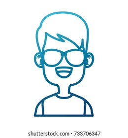 Boy with sunglasses cartoon