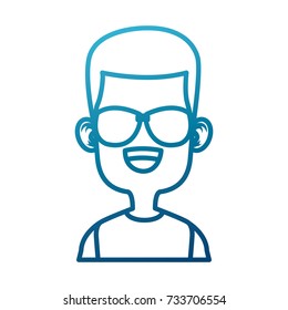 Boy with sunglasses cartoon