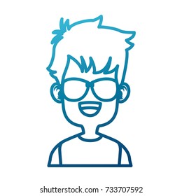Boy with sunglasses cartoon