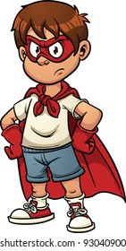 Boy with superhero costume. Vector illustration with simple gradients. All in a single layer.