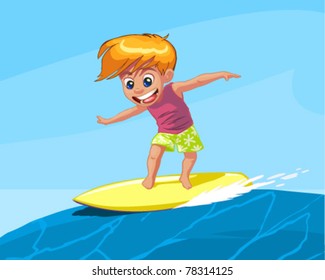 Boy Surfer on the wave