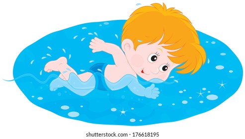 Boy swimming