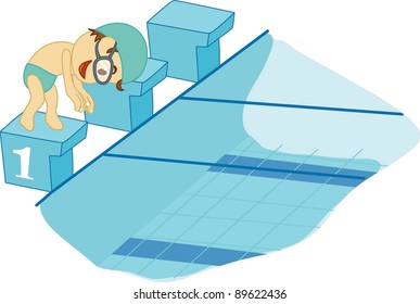 Boy swimming