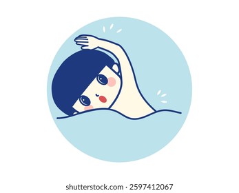 A boy is swimming. It is an opening pool class.