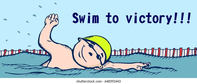 Boy swimming in the pool