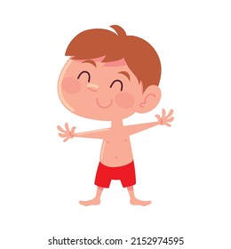 boy with swimsuit icon isolated