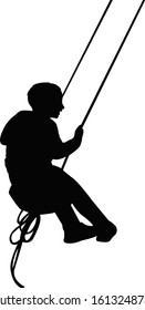 a boy swinging body silhouette vector