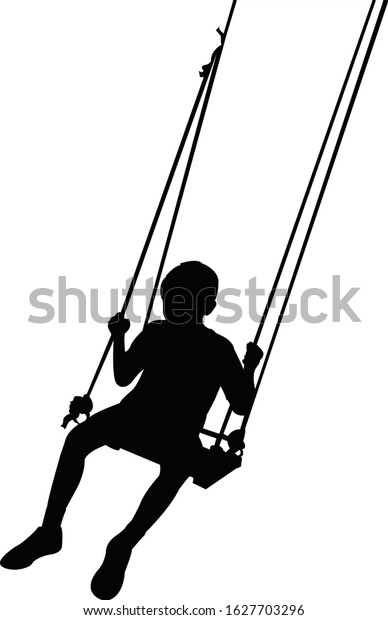 Boy Swinging Body Silhouette Vector Stock Vector (Royalty Free ...