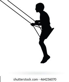 Boy Swinging On Swing Vector Silhouette Stock Vector (Royalty Free ...