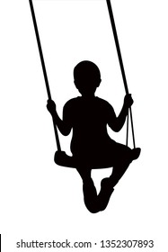 Boy Swinging Silhouette Vector