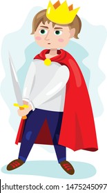 
boy with a sword, a little knight, prince