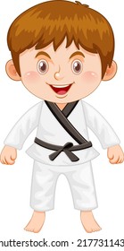 A Boy In Taekwondo Uniform Illustration