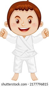 A Boy In Taekwondo Uniform Illustration