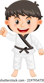 A Boy In Taekwondo Uniform Illustration