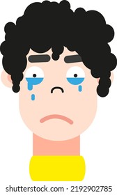 Junge in Tränen, Illustration, Vektorgrafik auf weißem Hintergrund.