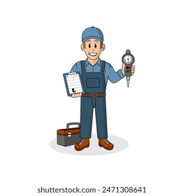 Boy Technician Cartoon Character Vector Illustration