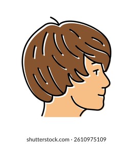 boy teen hairstyle color icon vector. boy teen hairstyle sign. isolated symbol illustration