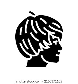 boy teen hairstyle glyph icon vector. boy teen hairstyle sign. isolated symbol illustration