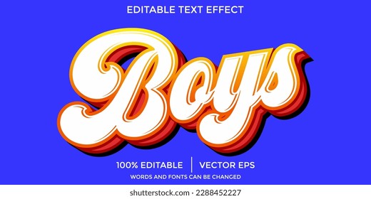 boy text style effect editable