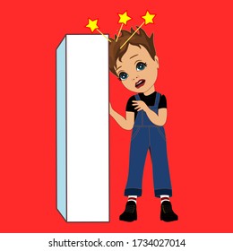 boy that is banging his head against the wall, colored emoticon, vector emoji in color, funny cartoon character from a set