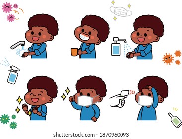 Boy that the infection control　African