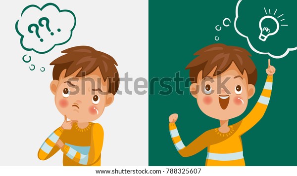 考えてる少年 感情とジェスチャー 考えない 理解しない 考える 子どもを学び育てるという考え方 漫画のイラスト のベクター画像 のベクター画像素材 ロイヤリティフリー