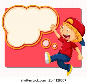 A boy thinking with empty callouts illustration