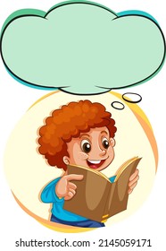 A boy thinking with empty callouts illustration