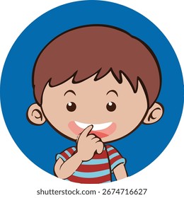 Ilustración de avatar de expresión de pensamiento corporal.