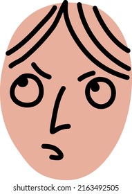 Boy thinking, illustration, vector on a white background.