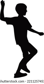 a boy throwing something, body silhouette vector