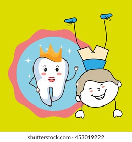 boy with tooth isolated icon design, vector illustration  graphic 