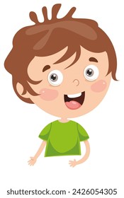 boy with tousled hair vector illustration