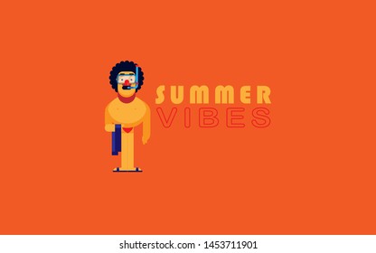boy with towel on his hand. boy use snorkel to dive in the sea. summer vibes on the beach