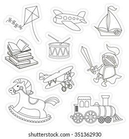 Boy toy set in vector.