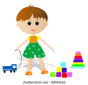 boy with toys