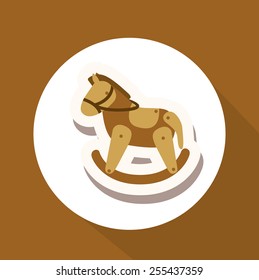 boy, toys, desing over brown background, vector illustration.
