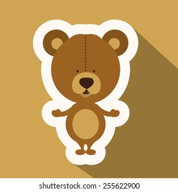 boy, toys, desing over brown background, vector illustration.