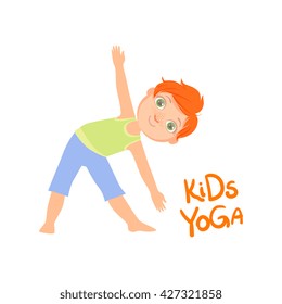 Boy In Triangle Pose Bright Color Cartoon Childish Style Flat Vector Drawing On White Background