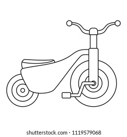 Boy tricycle icon. Outline boy tricycle vector icon for web design isolated on white background